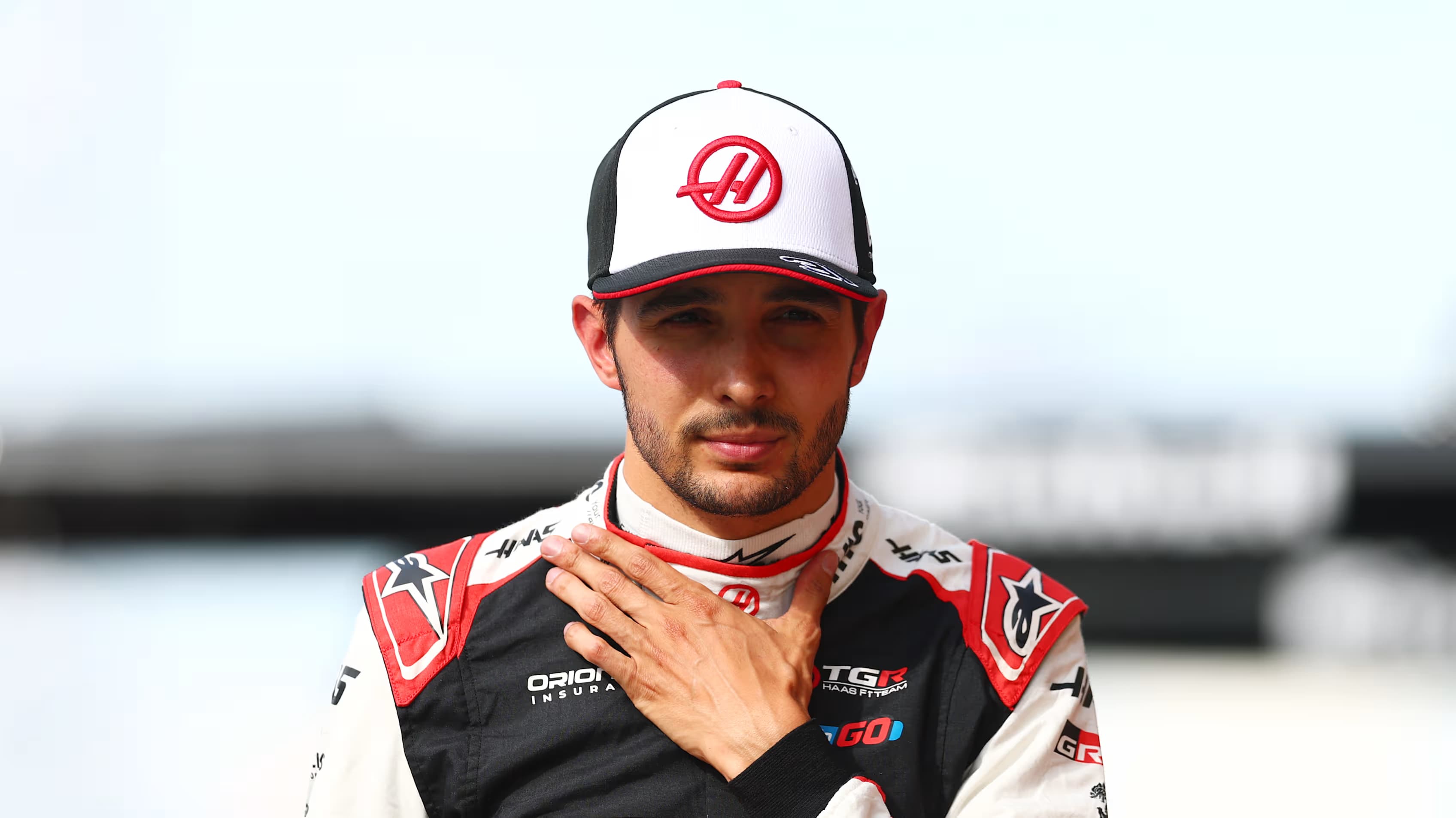 Esteban Ocon with the Haas Formula 1 team