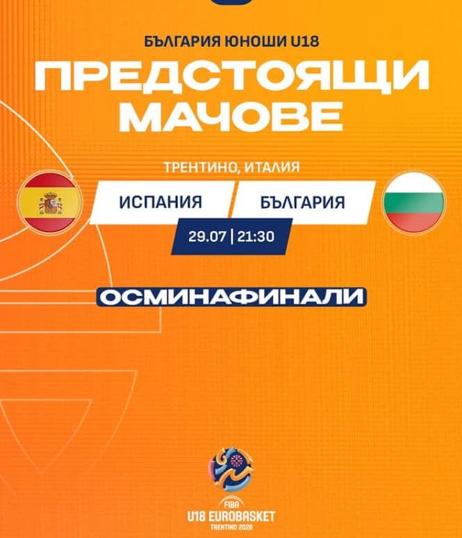 България U18 се изправя срещу Испания във втората фаза на Евробаскет