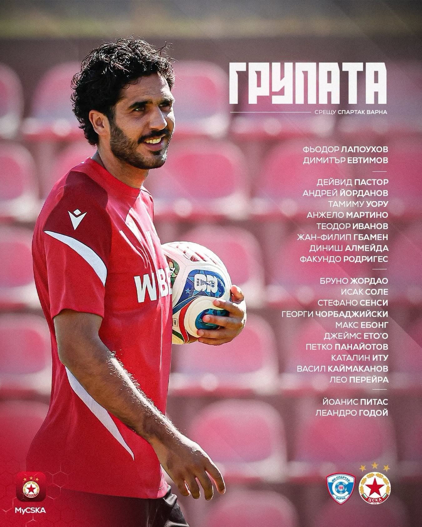 Новото попълнение Диниш Алмейда попадна в групата на ЦСКА за гостуването във Варна